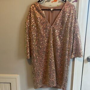 H&M pink sequin dress Size M